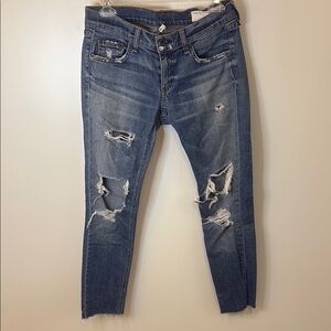 rag & bone Blue Ankle Cropped Jeans